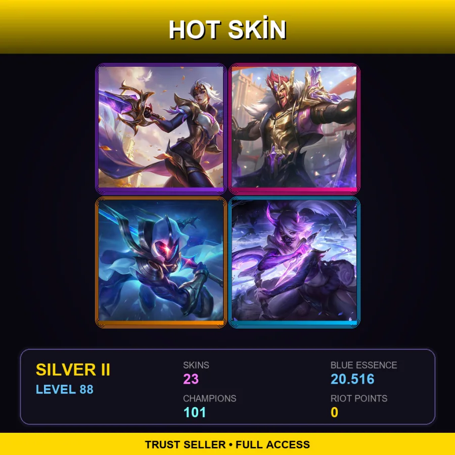EUW | Lv88 | Silver II | 23 Skin | 101 Champ