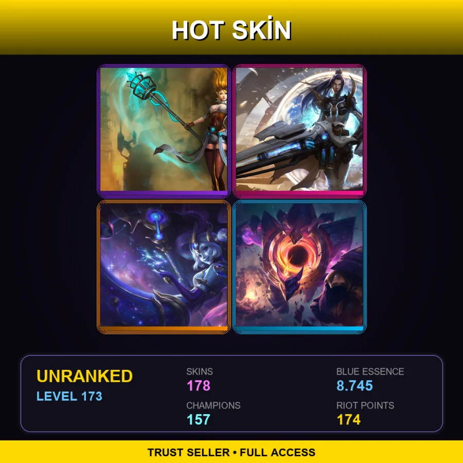 EUW | Lv173 | Unranked | 178 Skin | 157 Champ