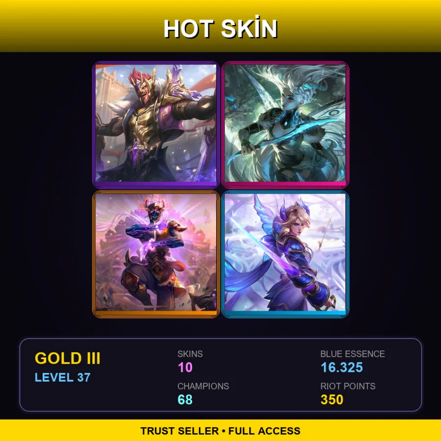 BR | Lv37 | Gold III | 10 Skin | 68 Champ