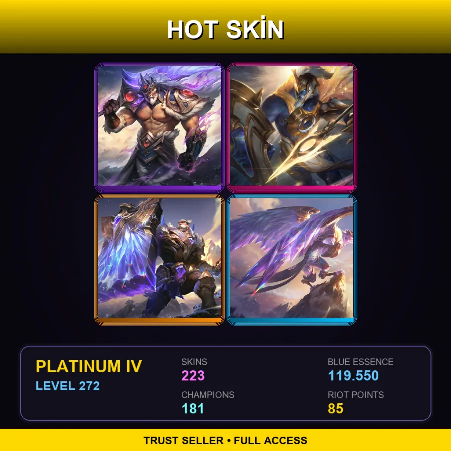 SG | Lv272 | Platinum IV | 223 Skin | 181 Champ