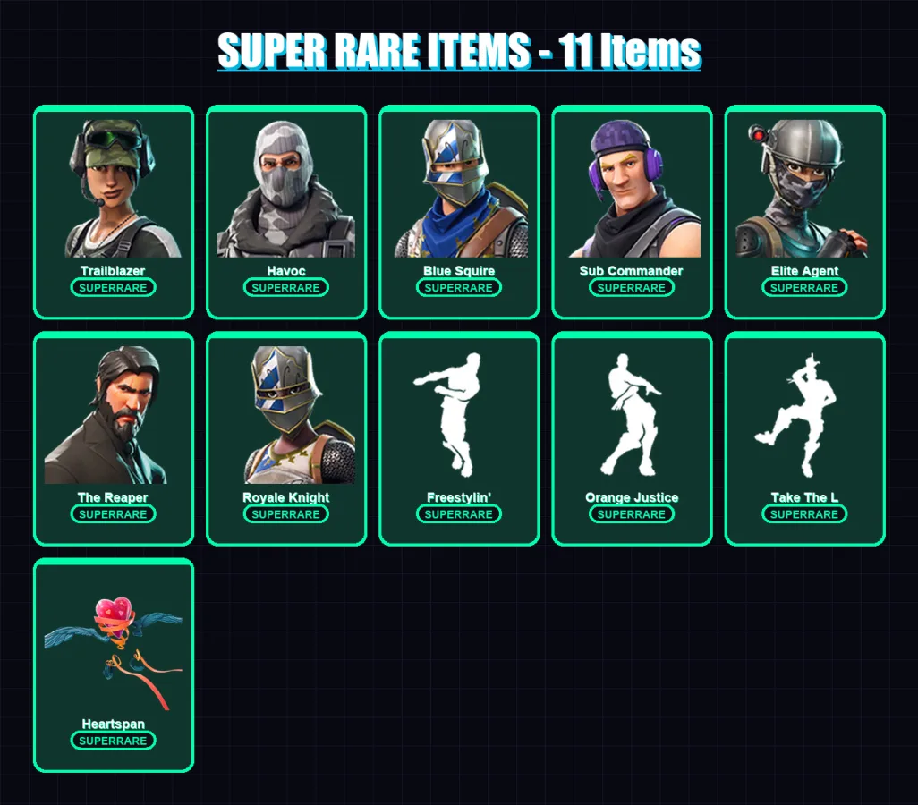 [PC/XBOX/PSN] | Trailblazer | Havoc | Blue Squire | Sub Commander | Elite Agent | 11 skin | 10 pickaxe | 21 emote | 17 glider | Lv320