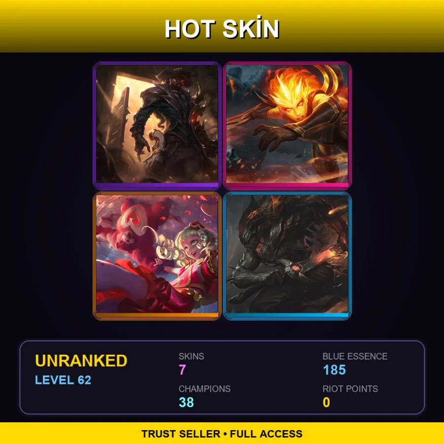 LAS | Lv62 | Unranked | 7 Skin | 38 Champ