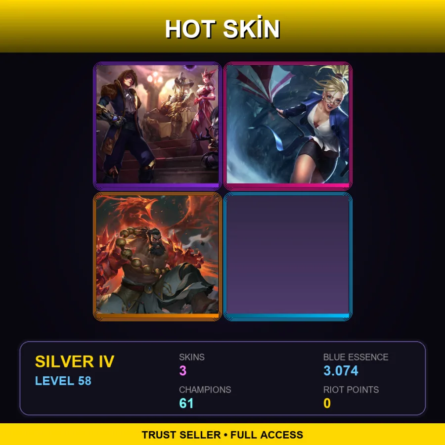 LAN | Lv58 | Silver IV | 3 Skin | 61 Champ