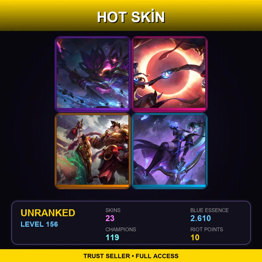 RU | Lv156 | Unranked | 23 Skin | 119 Champ — LoL account