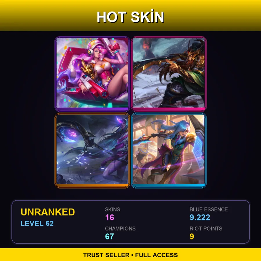 VN | Lv62 | Unranked | 16 Skin | 67 Champ