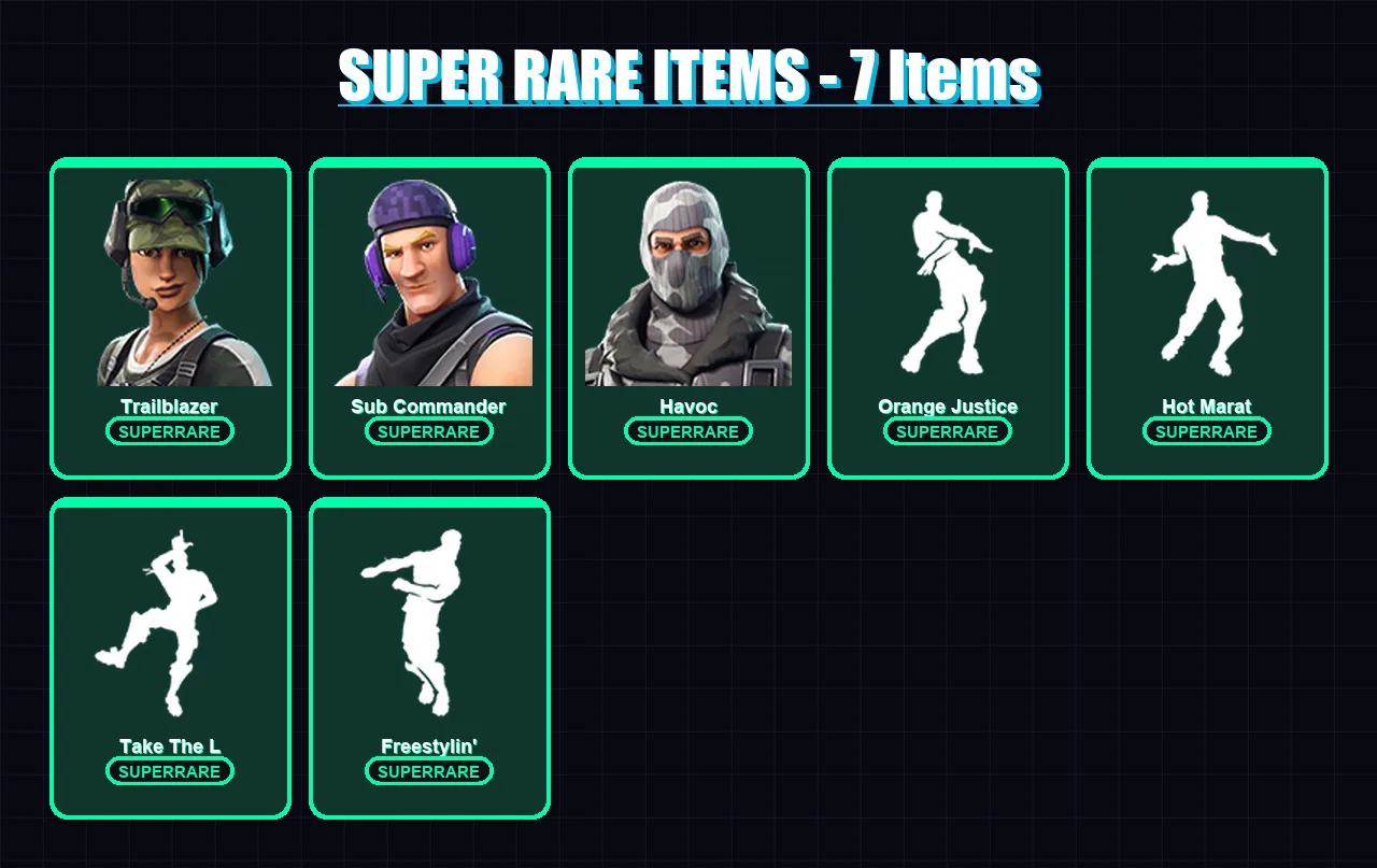 [PC/XBOX/PSN] | Trailblazer | Sub Commander | Havoc | Drift | Zenith | 16 skin | 11 pickaxe | 24 emote | 14 glider | Lv203