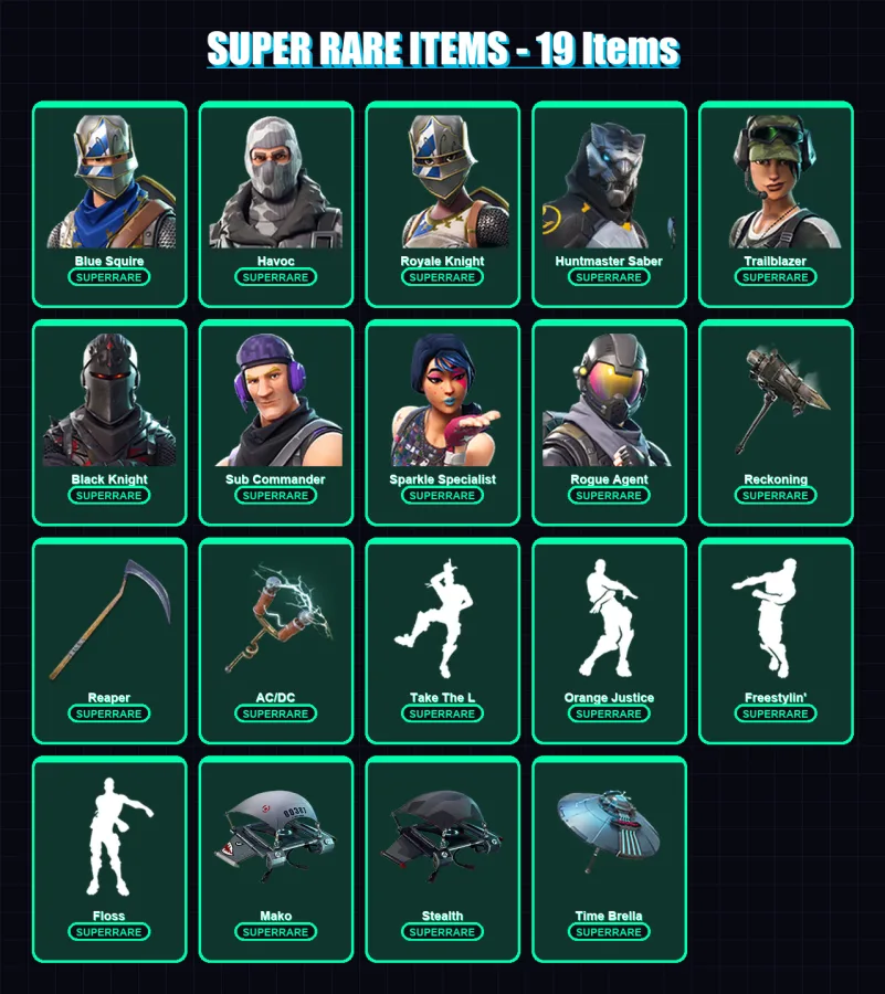 [PC/XBOX/PSN] | Blue Squire | Havoc | OG Skull Trooper | Royale Knight | Huntmaster Saber | 34 skin | 27 pickaxe | 27 emote | 31 glider | Lv535 — Fortnite account