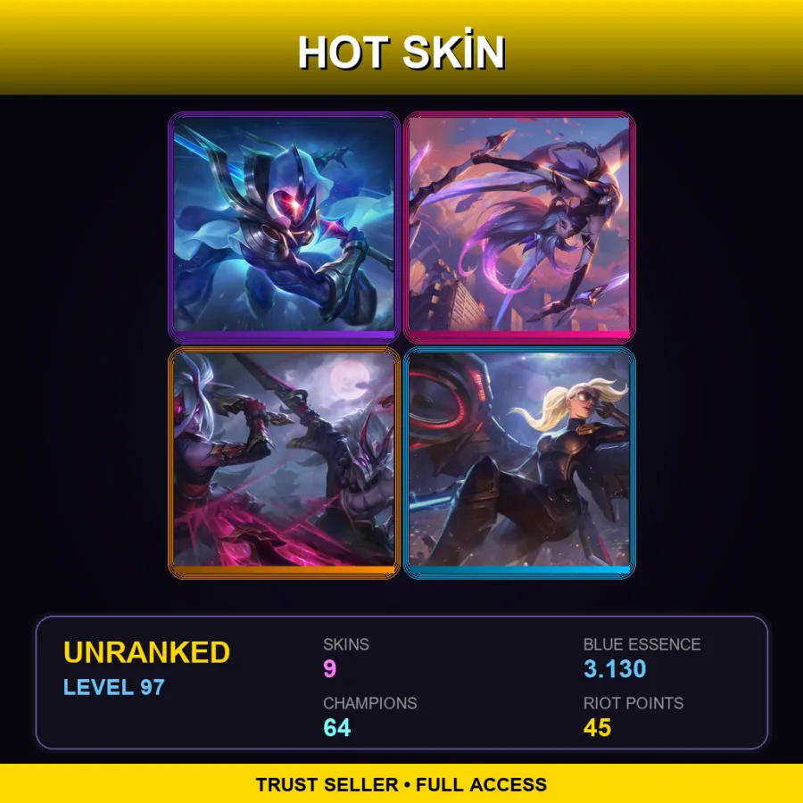 LAS | Lv97 | Unranked | 9 Skin | 64 Champ — Cottontail Teemo