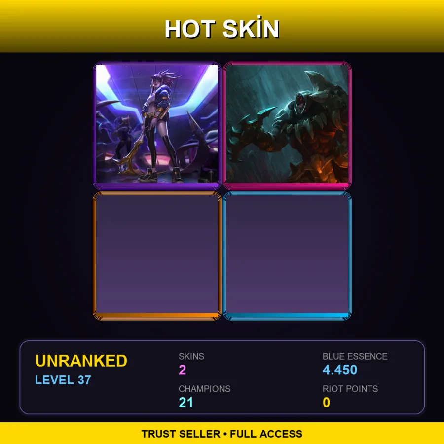 LAS | Lv37 | Unranked | 2 Skin | 21 Champ