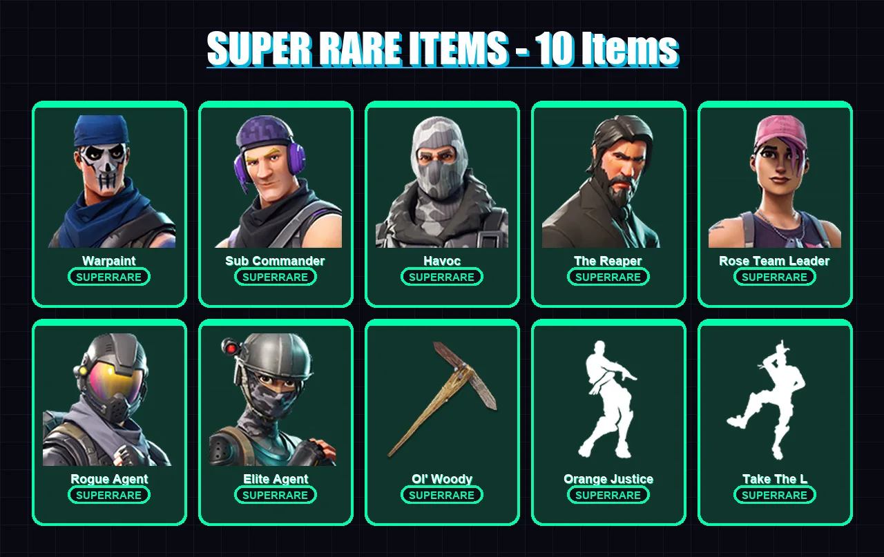 [PC/XBOX/PSN] | Warpaint | Sub Commander | Havoc | The Reaper | Rose Team Leader | 67 skin | 64 pickaxe | 72 emote | 74 glider | Lv817 — Fortnite account