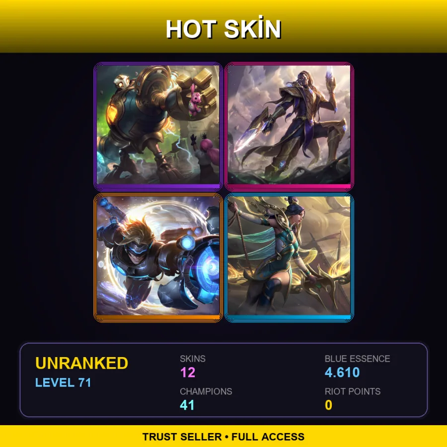 EUW | Lv71 | Unranked | 12 Skin | 41 Champ
