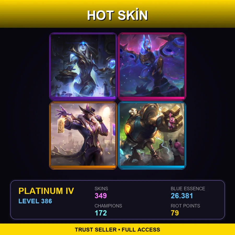 VN | Lv386 | Platinum IV | 349 Skin | 172 Champ