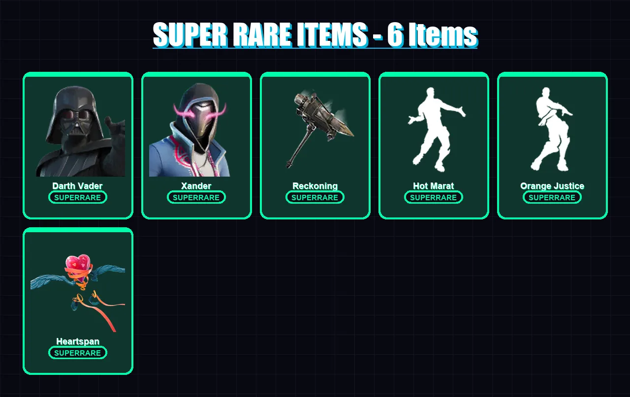 [PC/XBOX/PSN] | Darth Vader | Xander | Hades | Lynx | Blackheart | 90 skin | 110 pickaxe | 103 emote | 96 glider | Lv1386