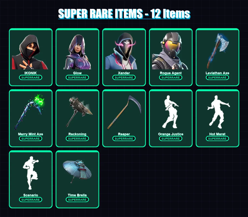 [PC/XBOX] | IKONIK | Glow | Xander | Rogue Agent | Galaxia | 220 skin | 190 pickaxe | 157 emote | 171 glider | Lv2590 — Fortnite account