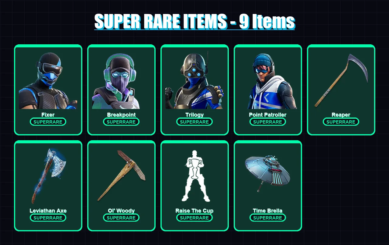 [PC/XBOX] | Fixer | Breakpoint | Trilogy | Point Patroller | Spectra Knight | 170 skin | 189 pickaxe | 197 emote | 143 glider | Lv2664