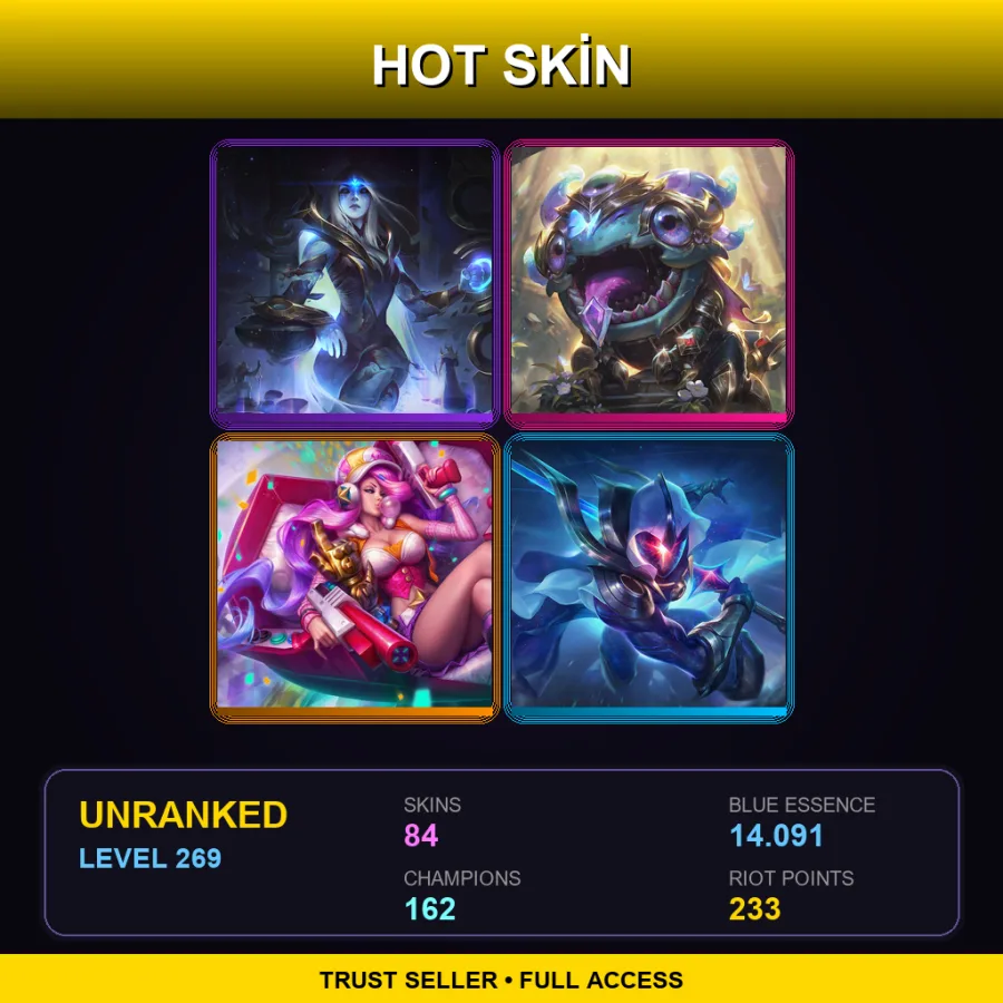 EUW | Lv269 | Unranked | 84 Skin | 162 Champ — Nightbringer Yasuo