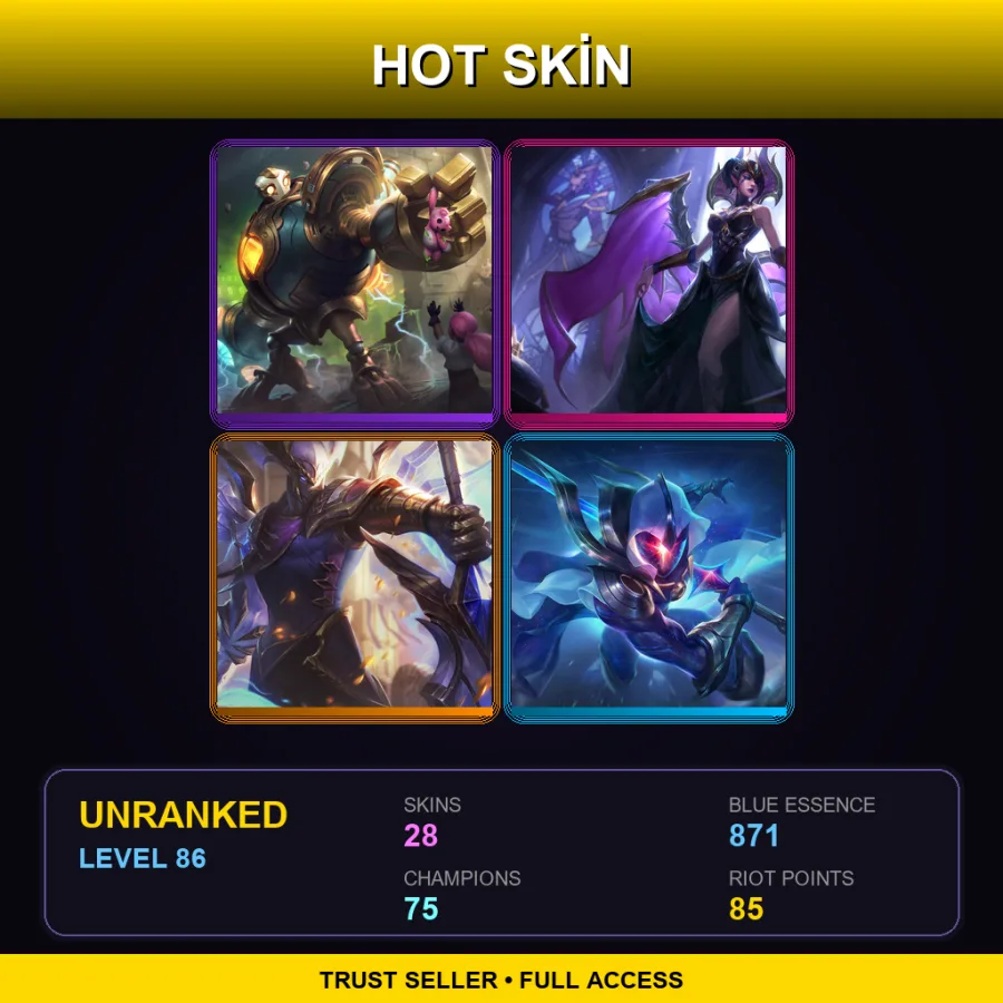 LAS | Lv86 | Unranked | 28 Skin | 75 Champ — High Command Katarina