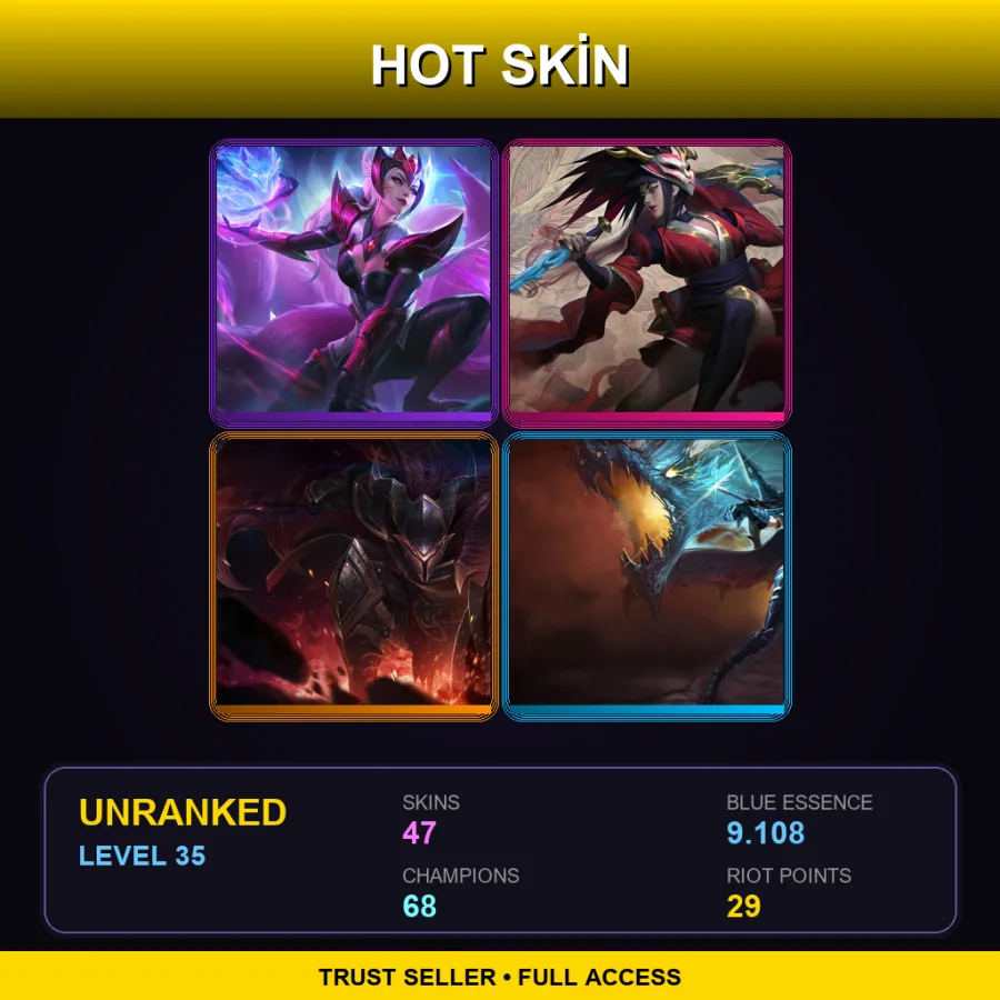 EUW | Lv35 | Unranked | 47 Skin | 68 Champ