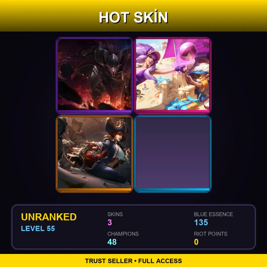 LAS | Lv55 | Unranked | 3 Skin | 48 Champ — Dragonslayer Pantheon