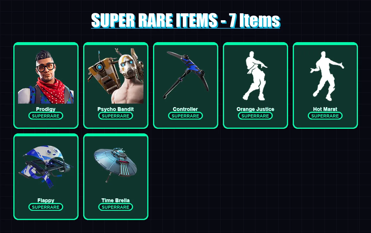 [PC/XBOX] | Prodigy | Psycho Bandit | Midas | Drift | Blackheart | 60 skin | 70 pickaxe | 71 emote | 73 glider | Lv1162