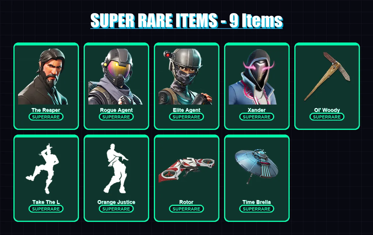 [PC/PSN] | Double Helix | Captain Levi | The Reaper | Rogue Agent | Elite Agent | 88 skin | 105 pickaxe | 113 emote | 86 glider | Lv1080