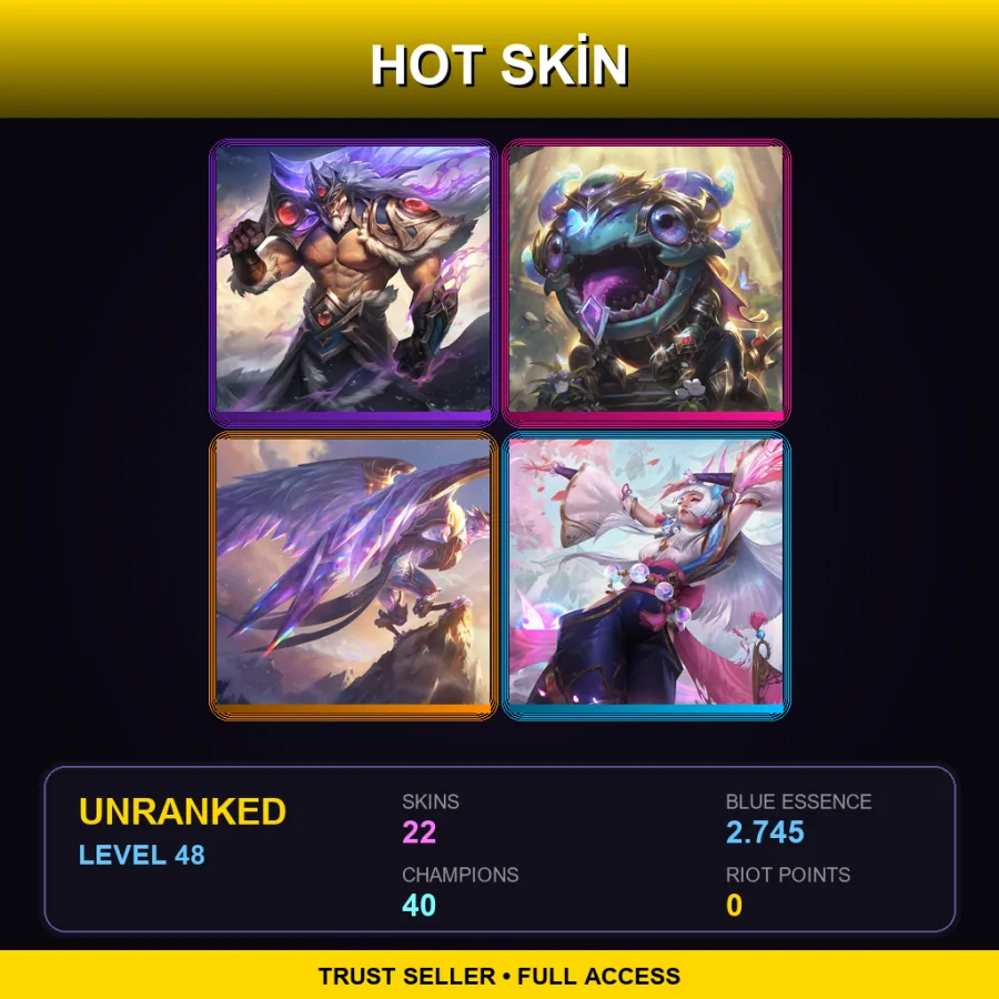 LAN | Lv48 | Unranked | 22 Skin | 40 Champ