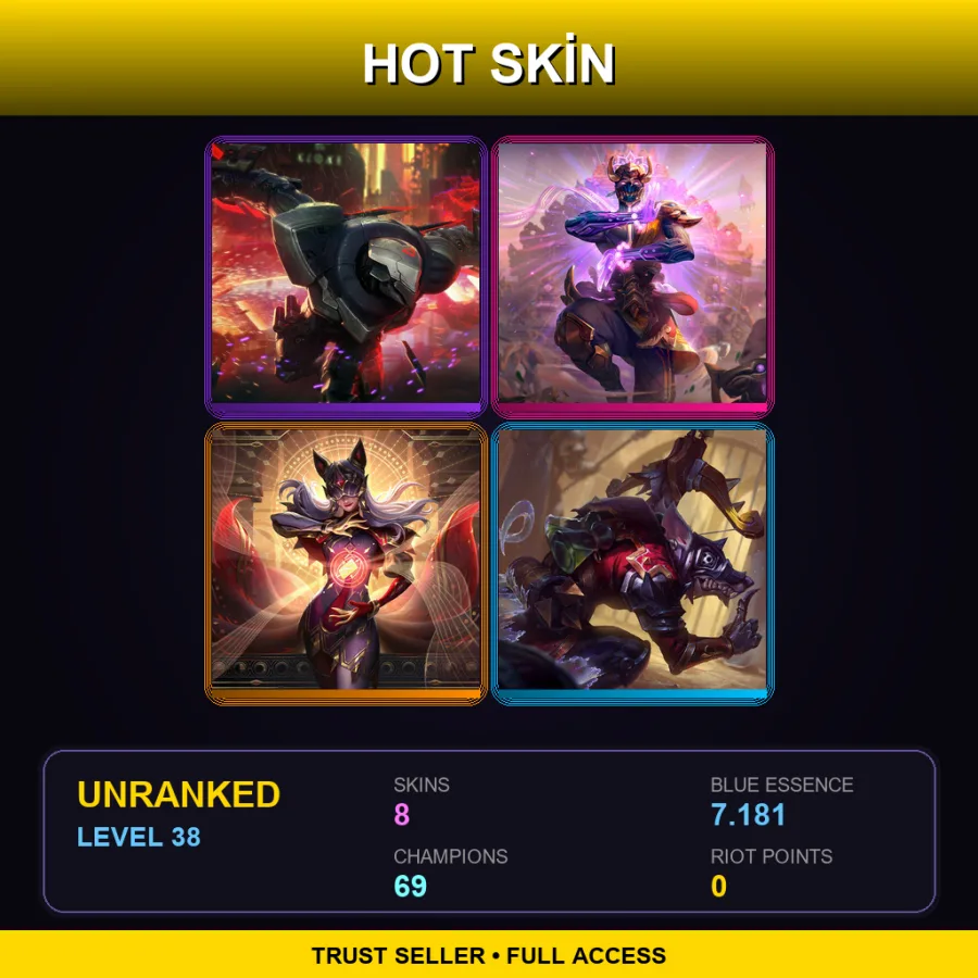 TR | Lv38 | Unranked | 8 Skin | 69 Champ with Bard