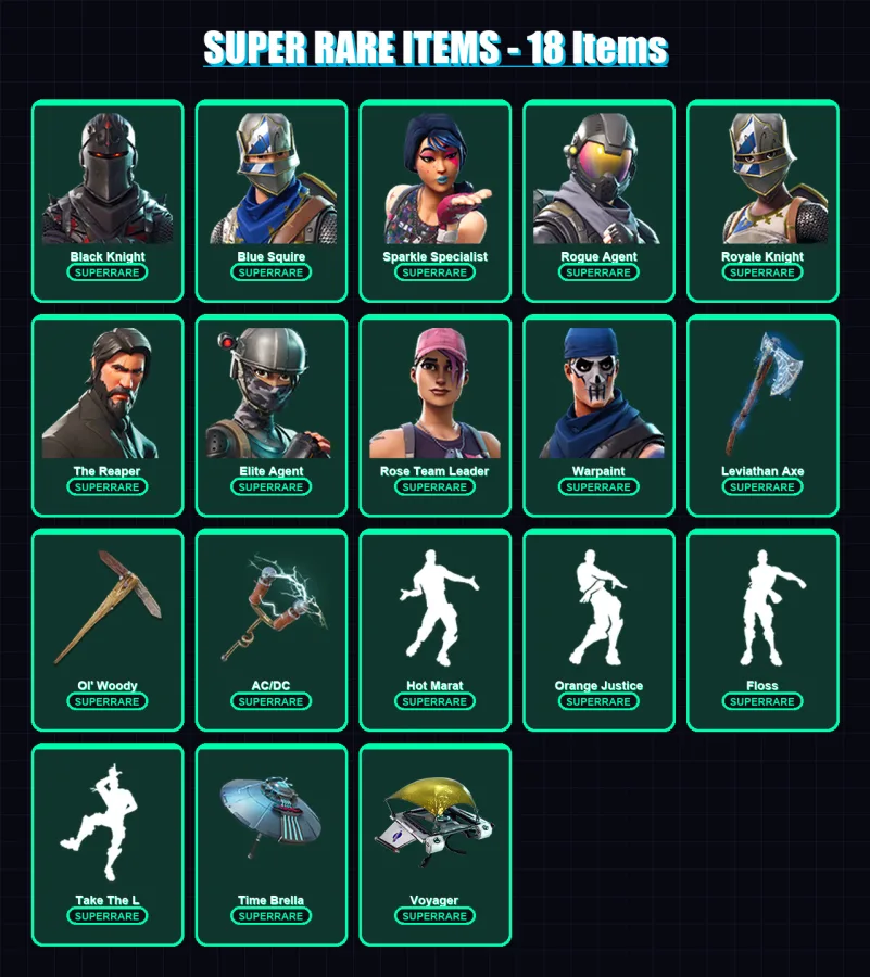 [PC/XBOX/PSN] | Black Knight | Blue Squire | Sparkle Specialist | Rogue Agent | Royale Knight | 81 skin | 82 pickaxe | 81 emote | 76 glider | Lv1043 — Fortnite account