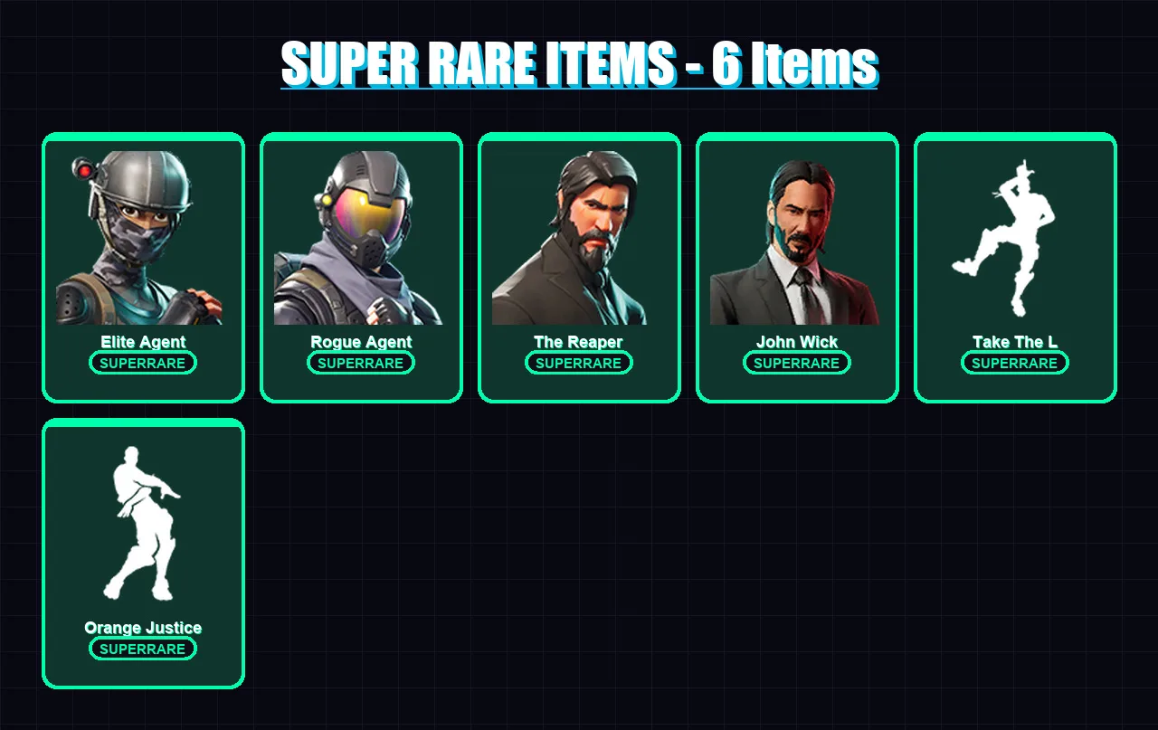 [PS4/PS5/XBOX/PC] | Elite Agent | Rogue Agent | The Reaper | John Wick | Hybrid | 40 skin | 38 pickaxe | 36 emote | 52 glider | Lv602