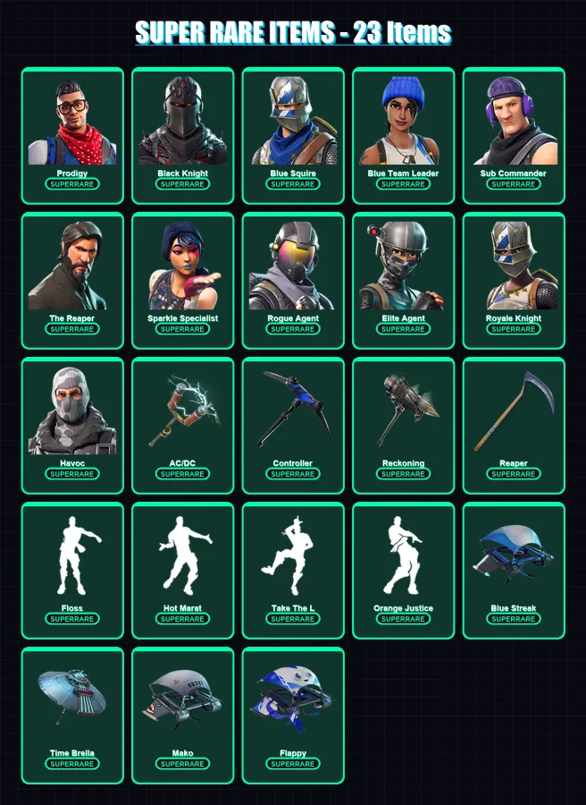 [PS4/PS5/XBOX/PC] | Prodigy | Black Knight | Blue Squire | Blue Team Leader | Sub Commander | 79 skin | 78 pickaxe | 81 emote | 84 glider | Lv1754