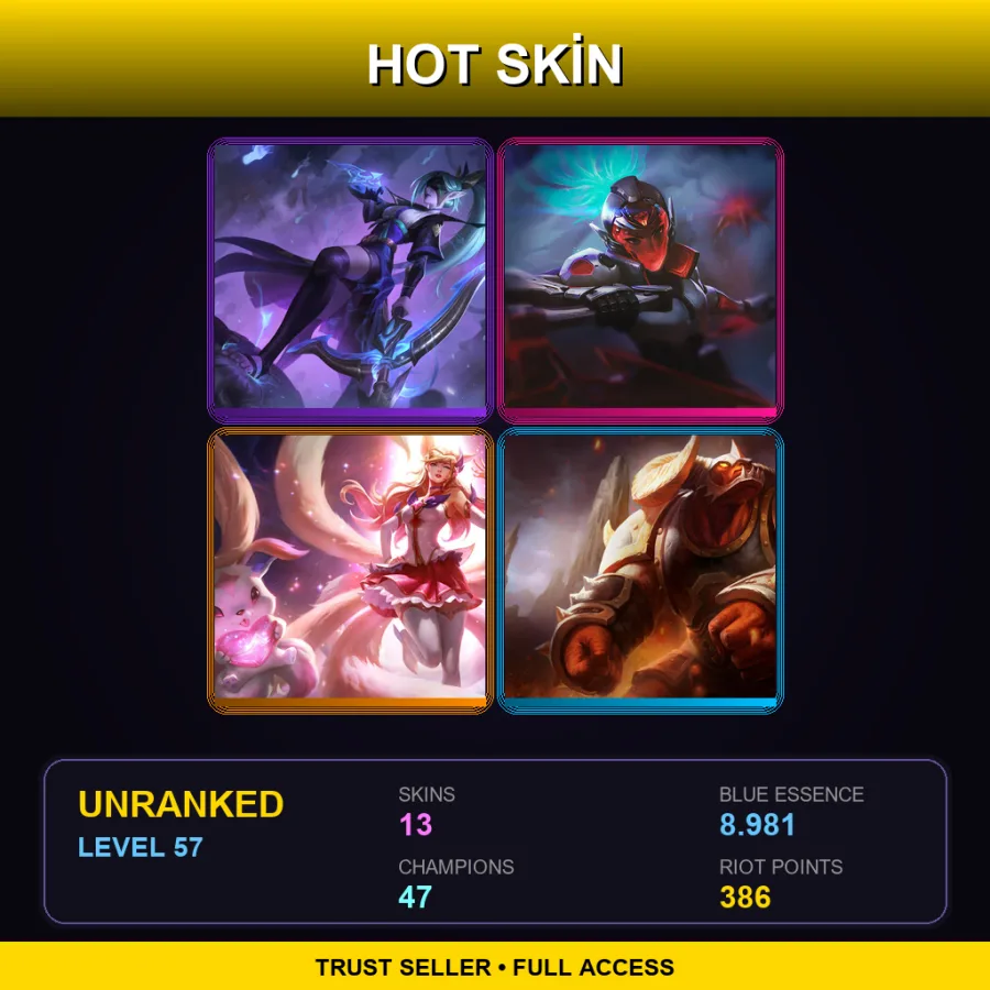 EUNE | Lv57 | Unranked | 13 Skin | 47 Champ