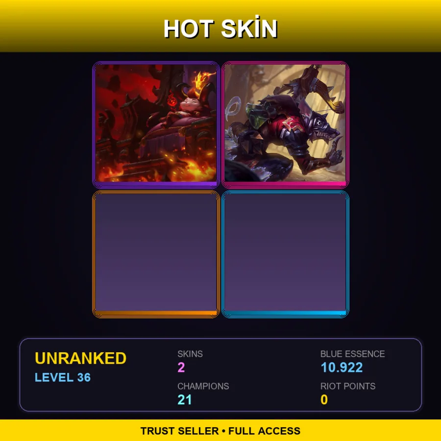 LAS | Lv36 | Unranked | 2 Skin | 21 Champ
