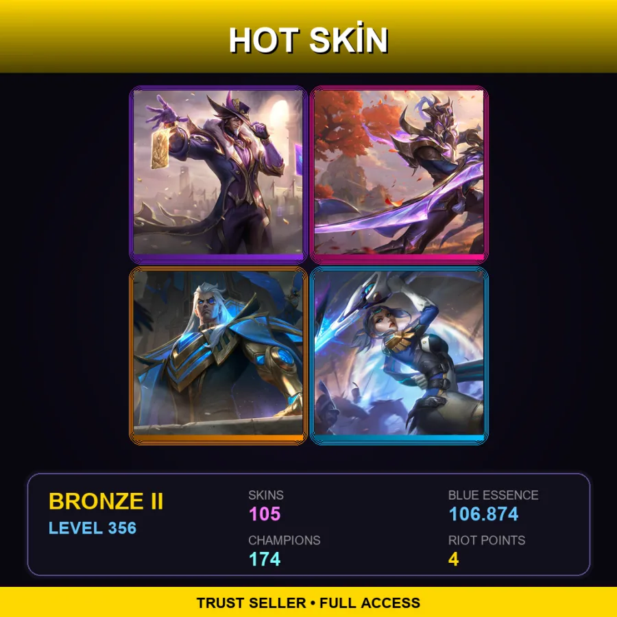 VN | Lv356 | Bronze II | 105 Skin | 174 Champ