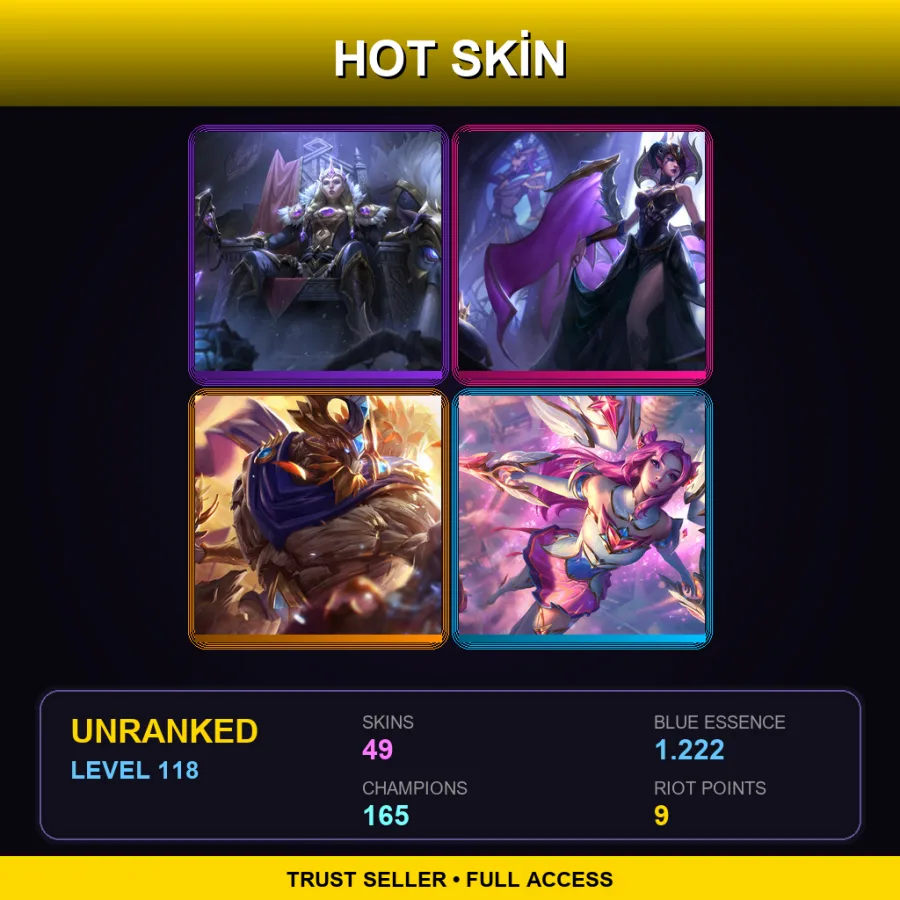VN | Lv118 | Unranked | 49 Skin | 165 Champ