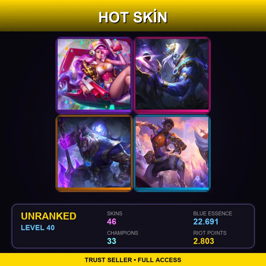 EUW | Lv40 | Unranked | 46 Skin | 33 Champ
