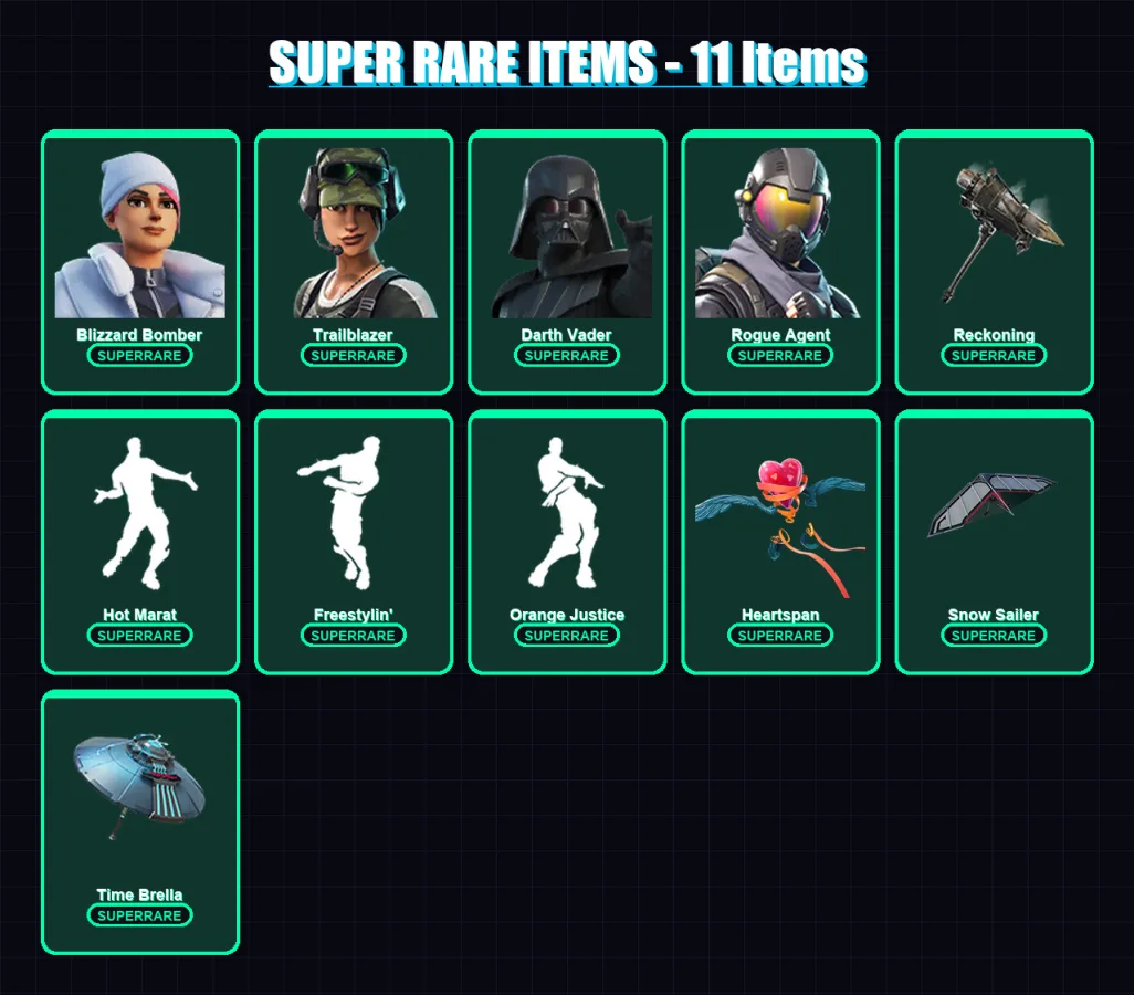 [PC/PSN] | Blizzard Bomber | Trailblazer | Darth Vader | Rogue Agent | Renzo the Destroyer | 88 skin | 78 pickaxe | 76 emote | 85 glider | Lv1063
