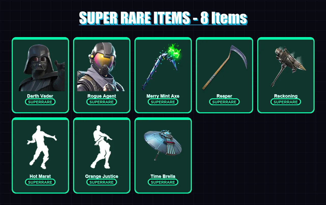 [PS4/PS5/XBOX/PC] | Darth Vader | Rogue Agent | Joey | Sentinel | Mizuki | 213 skin | 216 pickaxe | 168 emote | 191 glider | Lv3173