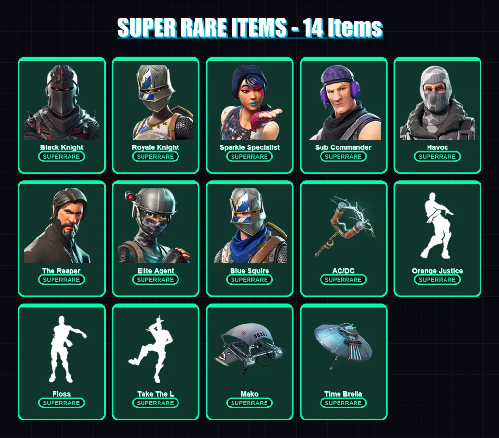 [PC/XBOX/PSN] | Black Knight | Royale Knight | Sparkle Specialist | Sub Commander | Havoc | 20 skin | 16 pickaxe | 27 emote | 25 glider | Lv414