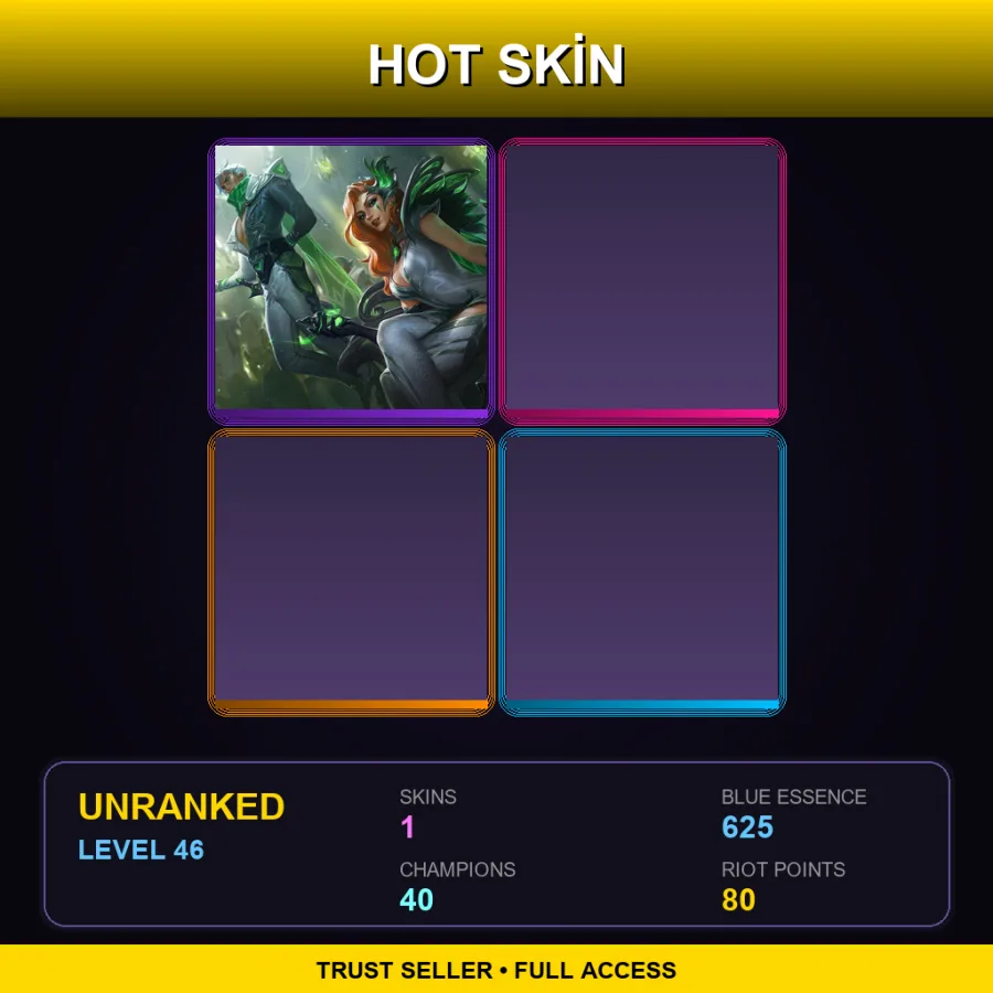 NA | Lv46 | Unranked | 1 Skin | 40 Champ — LoL account