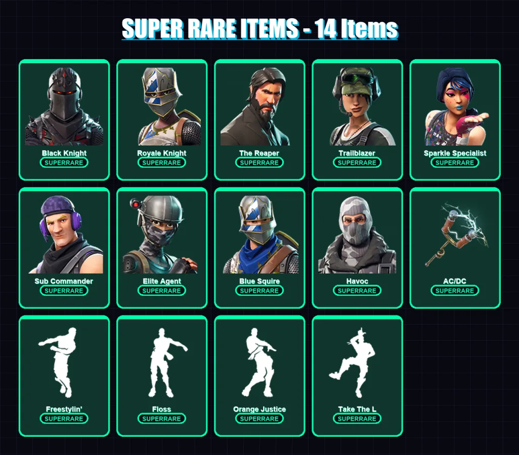 [PC/XBOX/PSN] | Black Knight | Royale Knight | The Reaper | Trailblazer | Sparkle Specialist | 29 skin | 18 pickaxe | 23 emote | 20 glider | Lv325