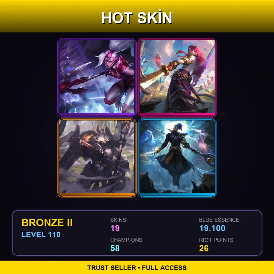 SG | Lv110 | Bronze II | 19 Skin | 58 Champ