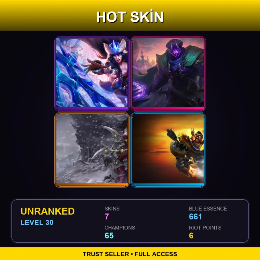 TR | Lv30 | Unranked | 7 Skin | 65 Champ