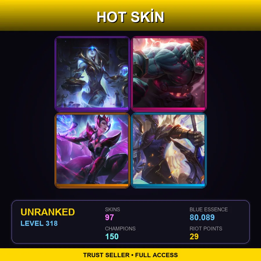 SG | Lv318 | Unranked | 97 Skin | 150 Champ — Augmented Singed