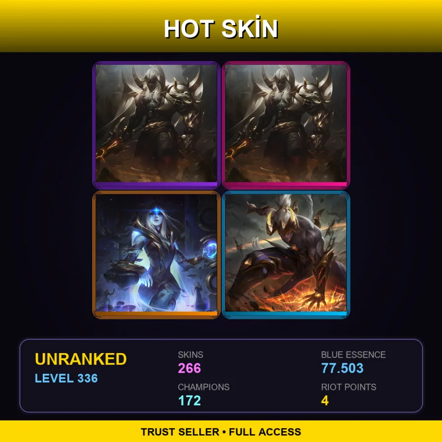 BR | Lv336 | Unranked | 266 Skin | 172 Champ — LoL account