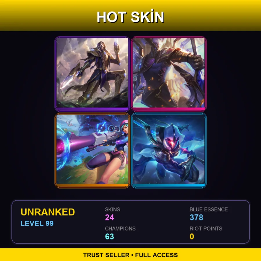EUNE | Lv99 | Unranked | 24 Skin | 63 Champ — Warden Sivir