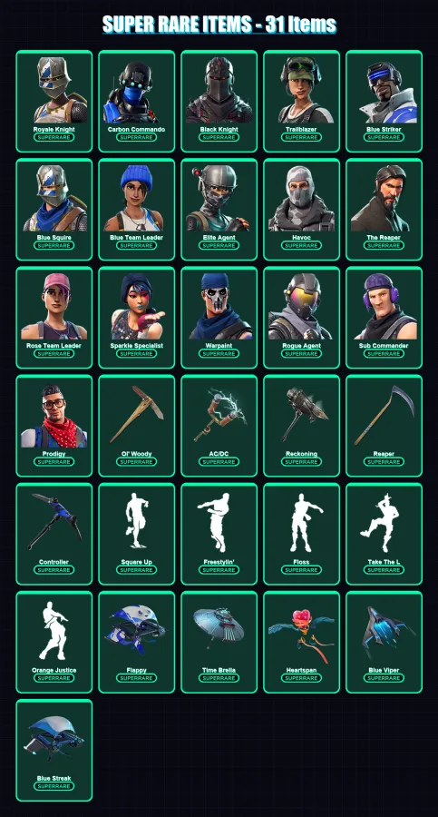 [PS4/PS5/PC] | Royale Knight | Carbon Commando | Black Knight | Trailblazer | Blue Striker | 149 skin | 140 pickaxe | 160 emote | 117 glider | Lv148 — Fortnite account
