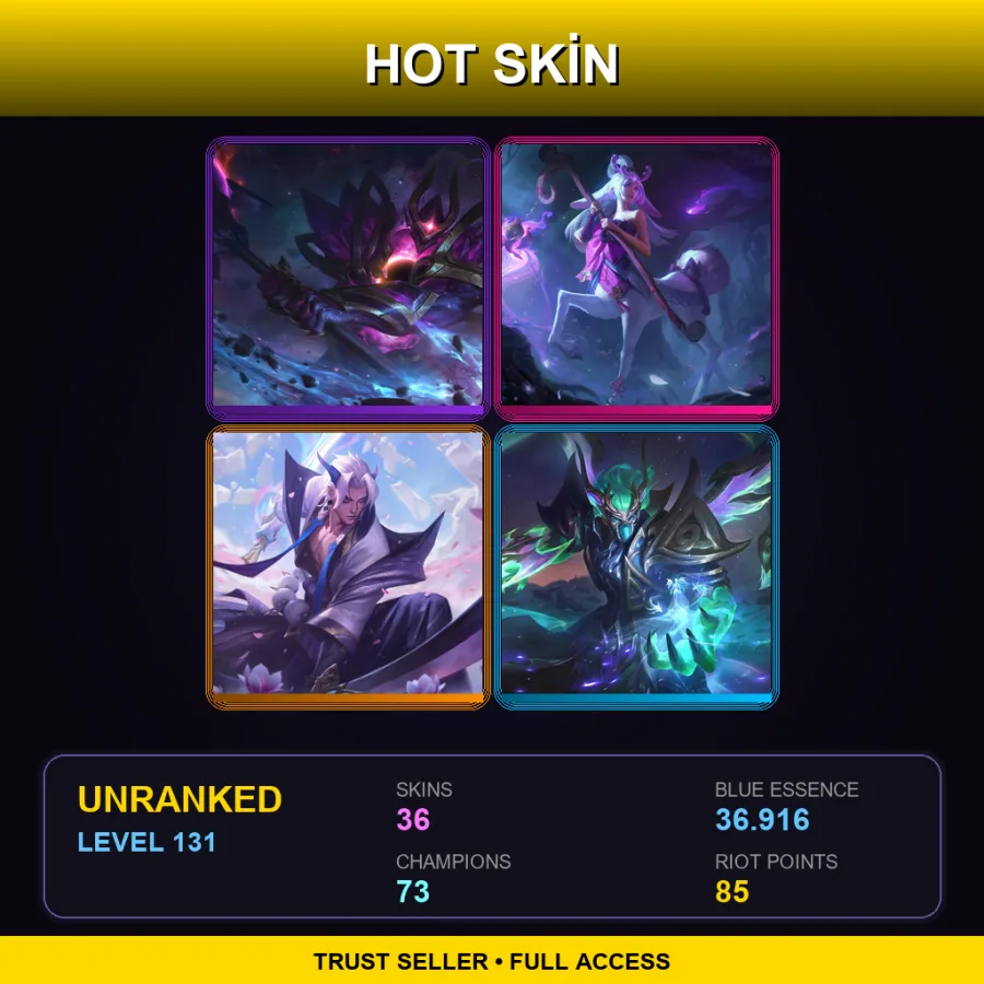 EUNE | Lv131 | Unranked | 36 Skin | 73 Champ