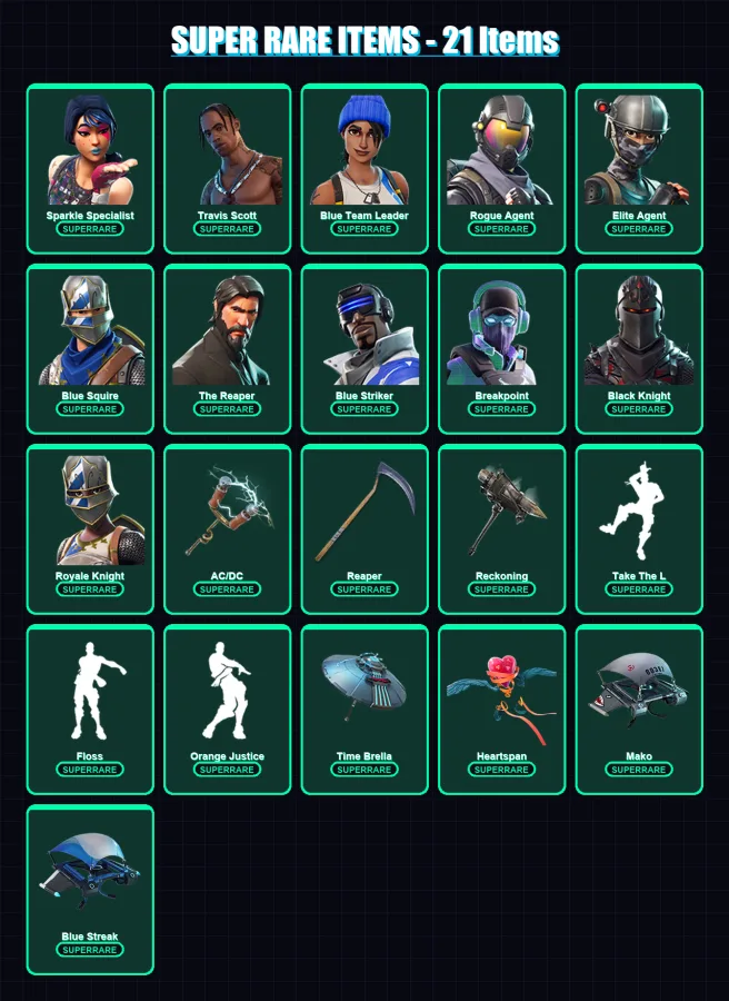 [PS4/PS5/XBOX/PC] | Sparkle Specialist | Travis Scott | Blue Team Leader | 114 skin | Lv2081 — Fortnite account