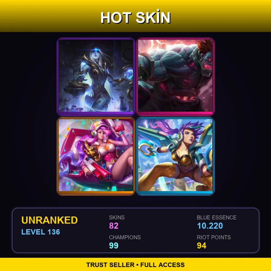 NA | Lv136 | Unranked | 82 Skin | 99 Champ — Unranked / Smurf League of Legends