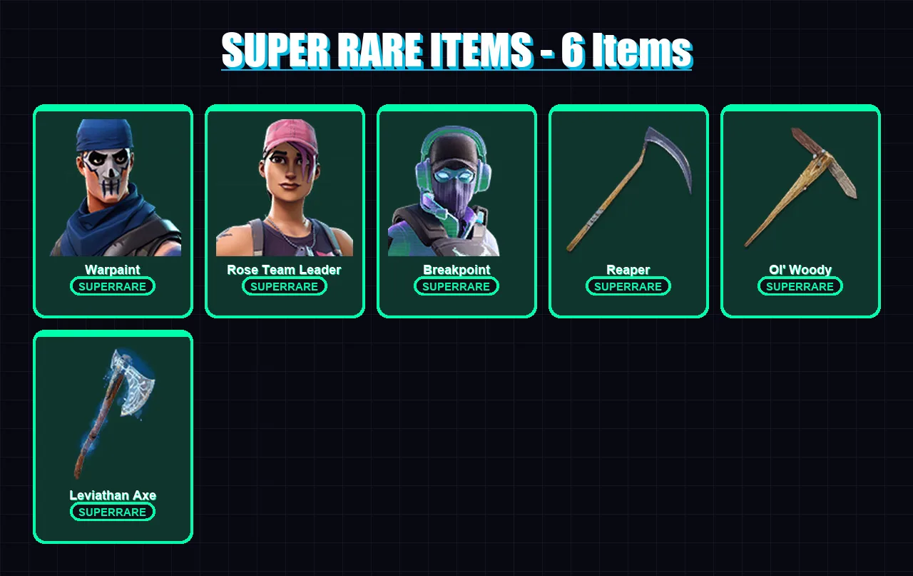 [PC/XBOX/PSN] | Warpaint | Rose Team Leader | Breakpoint | Deadpool | Mandalorian | 99 skin | 97 pickaxe | 75 emote | 75 glider | Lv1078